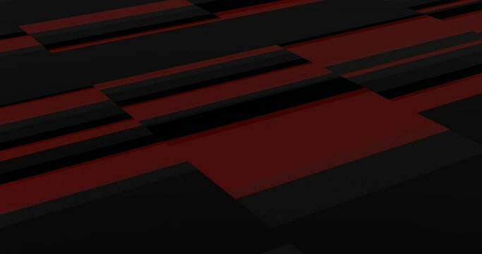 3d render with red and dark gray isometric rectangles