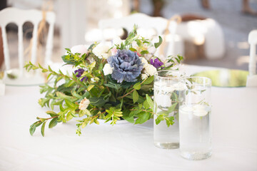 White themed wedding table presentation