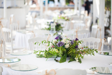 White themed wedding table presentation