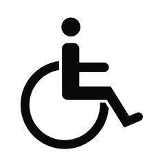 wheelchair vector icon for disabled, handicapped.