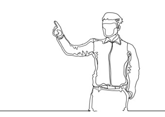 Business woman contour drawing concept with vector design.
