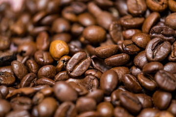 Makrofotografie von Kaffeebohnen