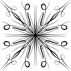 A Mandala Style Floral Vector Design in Black and White