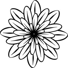 A Mandala Style Floral Vector Design in Black and White