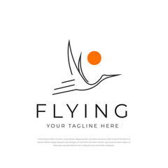 Simple flying bird logo monogram template vector design symbol Bird logo design
