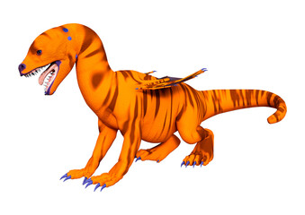 3D Rendering Fairy Tale Dragon on White