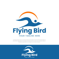 Simple Abstract flying bird with minimalist style logo for your business