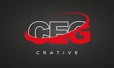 Fototapeta CEG letters creative technology logo design obraz