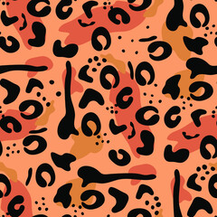 Animal skin. Vector texture. Imprint. Decorative background. Safari seamless pattern. Wildlife