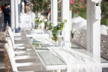 White themed wedding table presentation