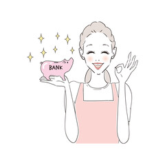 貯金がたまって嬉しい主婦