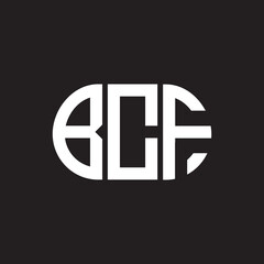 BCF letter logo design on black background. BCF