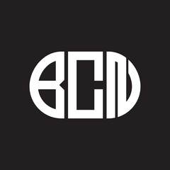 BCN letter logo design on black background. BCN