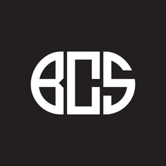 Obraz premium BCS letter logo design on black background. BCS