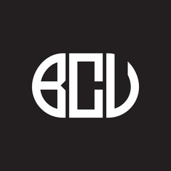 BCU letter logo design on black background. BCU