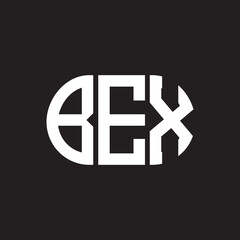 Fototapeta premium BEX letter logo design on black background. BEX