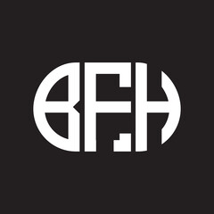 BFH letter logo design on black background. BFH