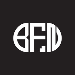 BFN letter logo design on black background. BFN