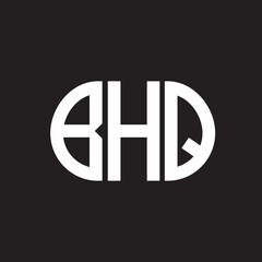Obraz premium BHQ letter logo design on black background. BHQ