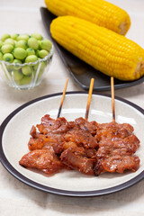 grilled pork ribs with vegetables