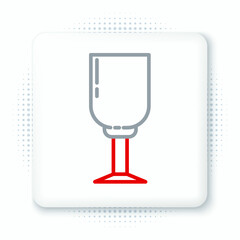 Line Wine glass icon isolated on white background. Wineglass icon. Goblet symbol. Glassware sign. Colorful outline concept. Vector