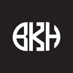 BKH letter logo design on black background. BKH
