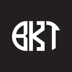 BKT letter logo design on black background. BKT