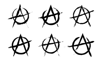 Anarchy Symbol Vector Design. Anarchism Icon. Punk Emblem. - obrazy, fototapety, plakaty