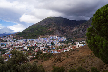 Fototapeta na wymiar View on the blue city of Chefchaouen, Morocco.