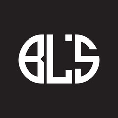 BLS letter logo design on black background. BLS