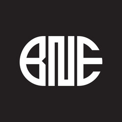 Fototapeta premium BNE letter logo design on black background. BNE