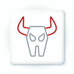 Line Buffalo skull icon isolated on white background. Colorful outline concept. Vector