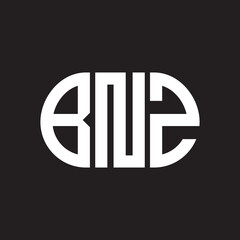 BNZ letter logo design on black background. BNZ