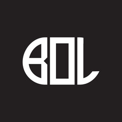 BOL letter logo design on black background. BOL