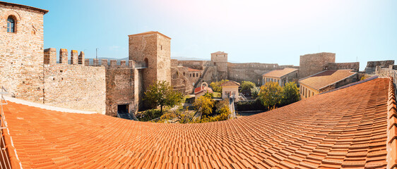 Panoramic view of Heptapyrgion or YediKule byzantine fortress and former prison in Ano Poli upper...