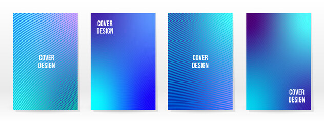 Minimal Poster. Pastel Soft. Blue Gradient Set.