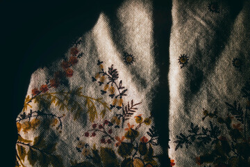 Pavlovo Posad shawl. Pavlovsky shawl texture and background.
