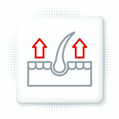 Line Human hair follicle icon isolated on white background. Hair care treatment. Colorful outline concept. Vector