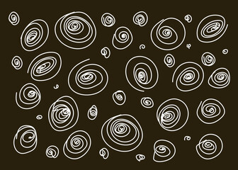 Naklejka premium Hand Drawn Sketch Doodle Irregular Geometric Spiral Background.
