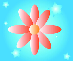 Beautiful flower on the background of stars
