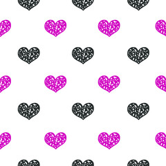 Fototapeta na wymiar Seamless pattern with hearts on white. Background for paper, fabric, postcards for valentine's day. 