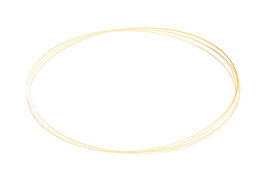 gold colored round brush painted ink stamp circle banner on white background	