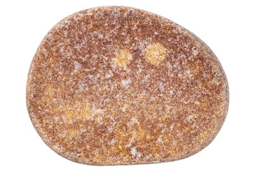 Top view of single red pebble