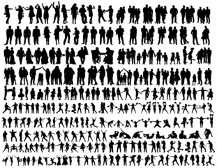 collection people set silhouette,on white background,vector,isolated