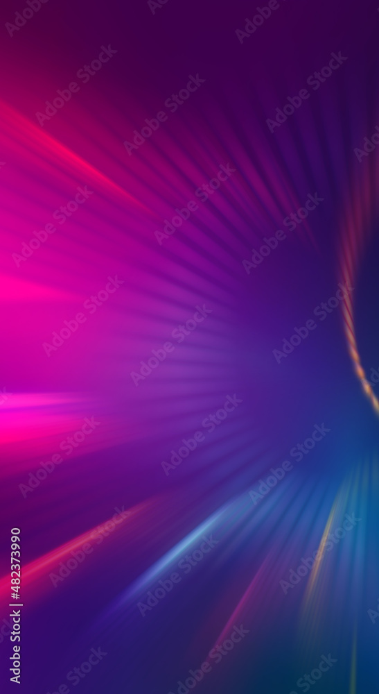 Poster dark abstract futuristic background with ultraviolet neon glow. laser neon lines, waves, particle ex