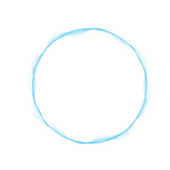 round frame with abstract vector blue waves lines on white background