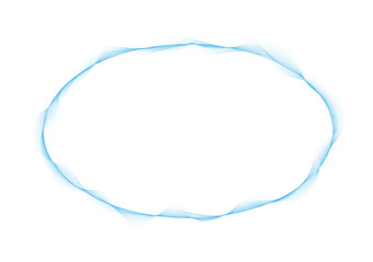 round frame with abstract vector blue waves lines on white background