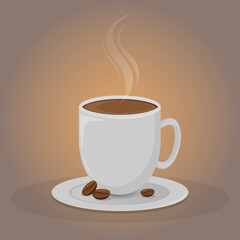 a coffee cup with beans