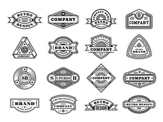 Vintage badges collection. Retro seal, hipster emblem collection. Quality, military graphic template, circle logo for farm or army, tidy vector set