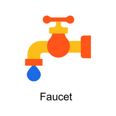 Faucet vector Flat Icon Design illustration. Home Improvements Symbol on White background EPS 10 File